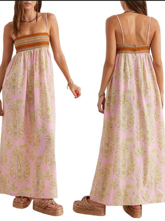 Rotimia Dresses & Skirts - Elegant Pink and Red Patterned Maxi Dress